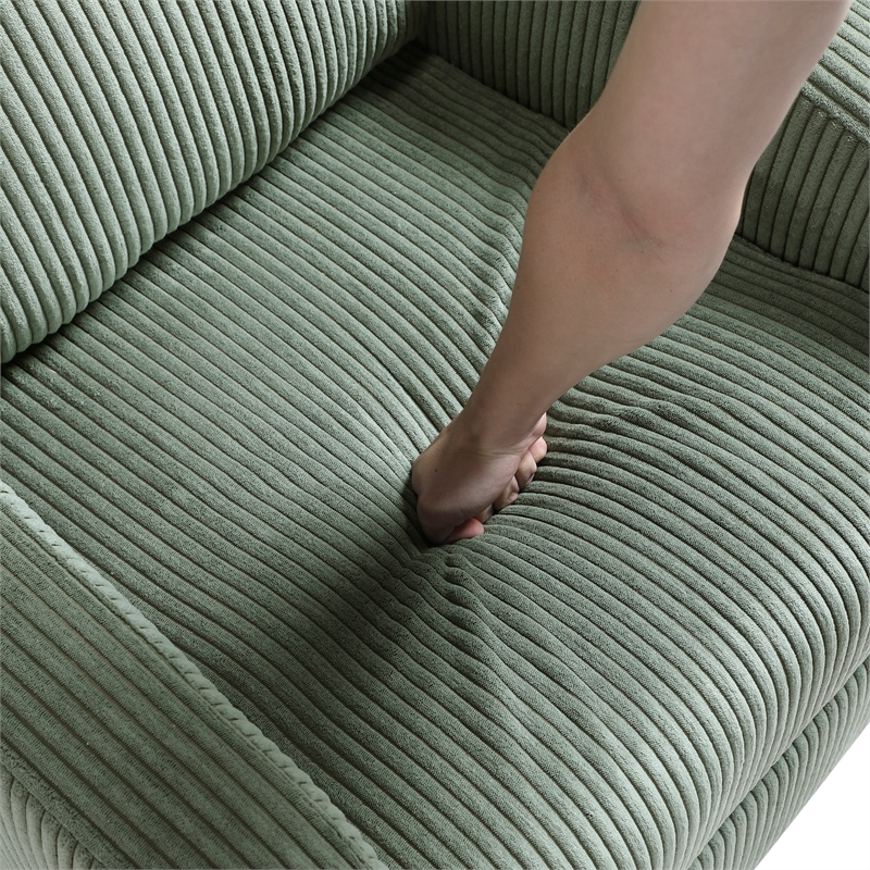 Lexicon Maye Corduroy Push Back Reclining Chair in Green