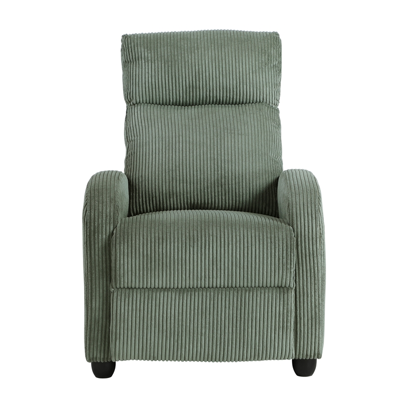 Lexicon Maye Corduroy Push Back Reclining Chair in Green