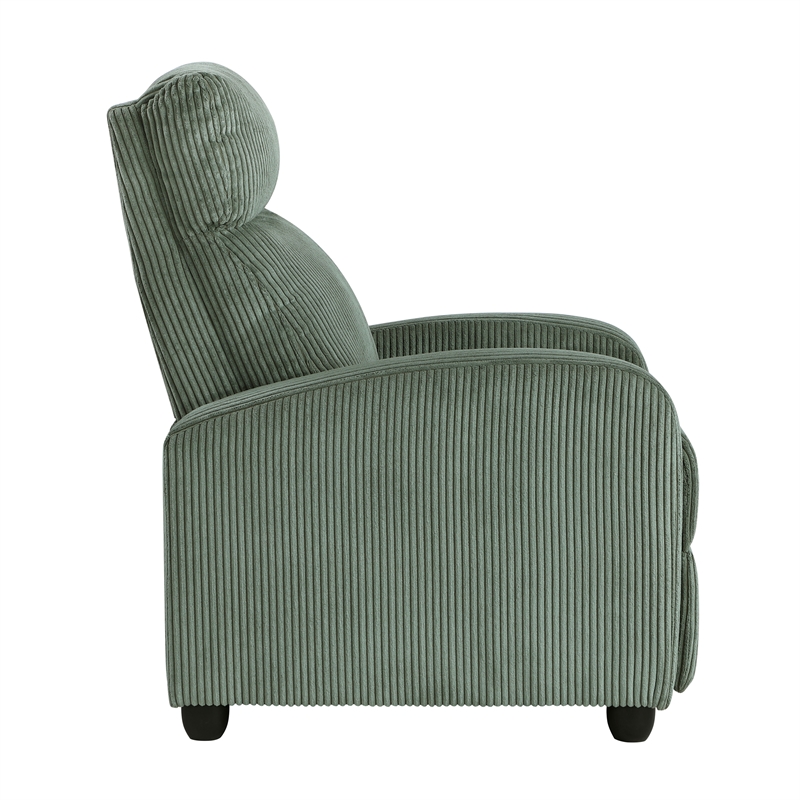 Lexicon Maye Corduroy Push Back Reclining Chair in Green