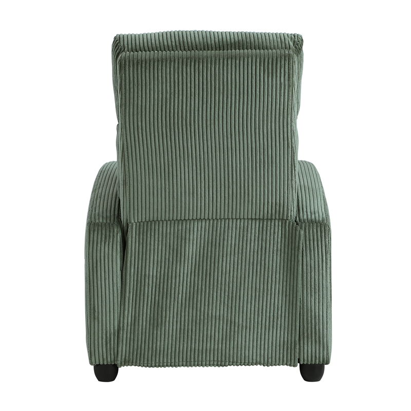 Lexicon Maye Corduroy Push Back Reclining Chair in Green