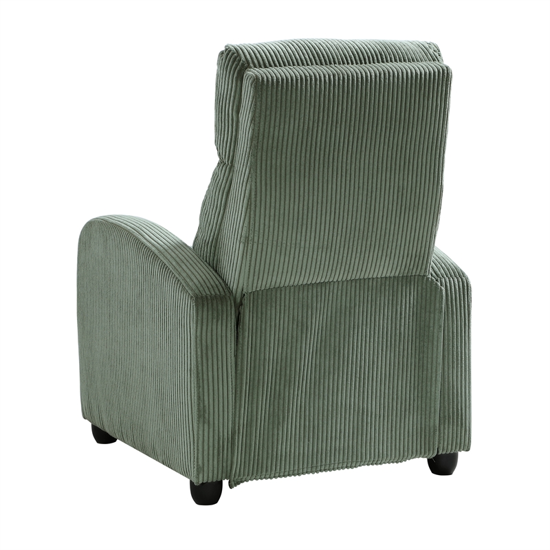 Lexicon Maye Corduroy Push Back Reclining Chair in Green