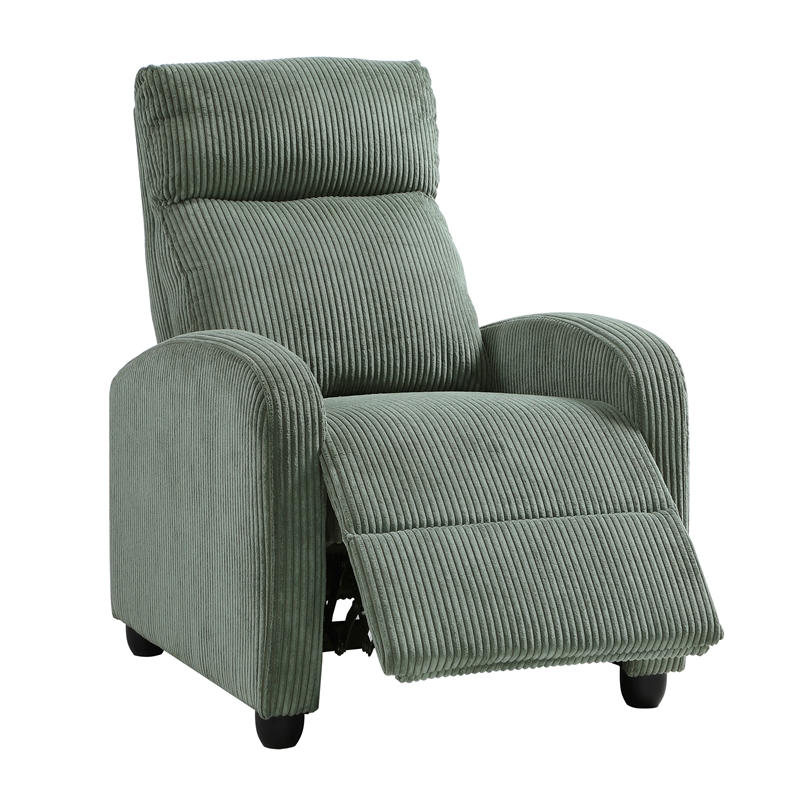 Lexicon Maye Corduroy Push Back Reclining Chair in Green