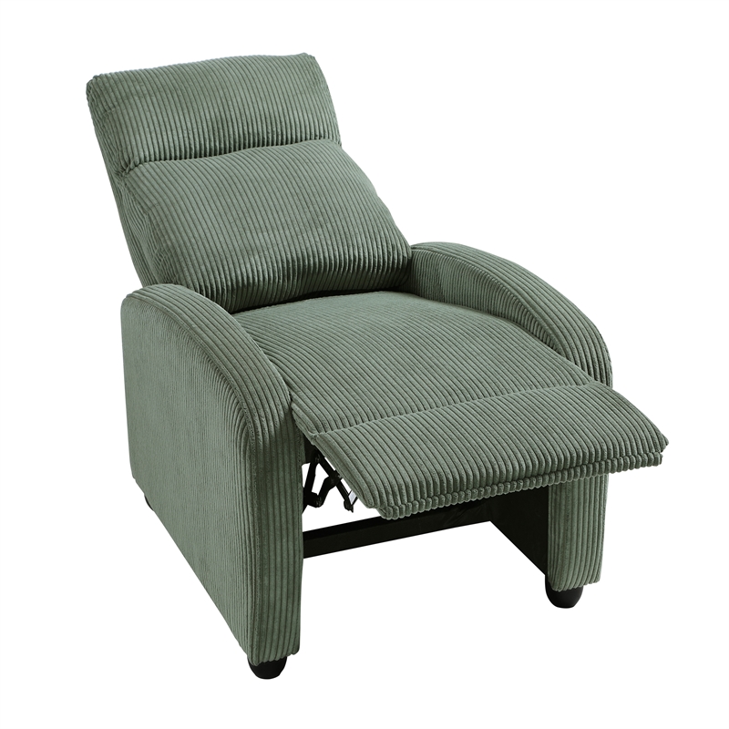 Lexicon Maye Corduroy Push Back Reclining Chair in Green