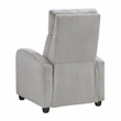 Lexicon Maye Corduroy Push Back Reclining Chair in Light Gray