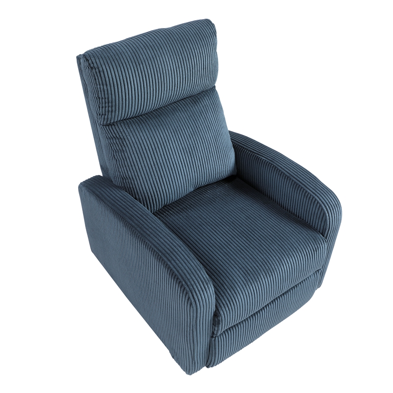 Lexicon Maye Corduroy Push Back Reclining Chair in Midnight Blue