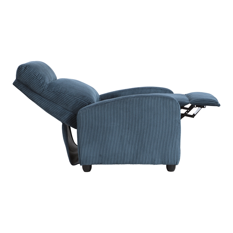 Lexicon Maye Corduroy Push Back Reclining Chair in Midnight Blue