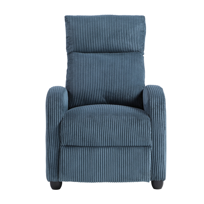 Lexicon Maye Corduroy Push Back Reclining Chair in Midnight Blue