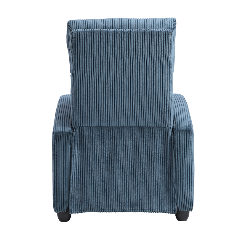 Lexicon Maye Corduroy Push Back Reclining Chair in Midnight Blue