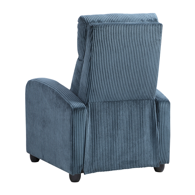 Lexicon Maye Corduroy Push Back Reclining Chair in Midnight Blue