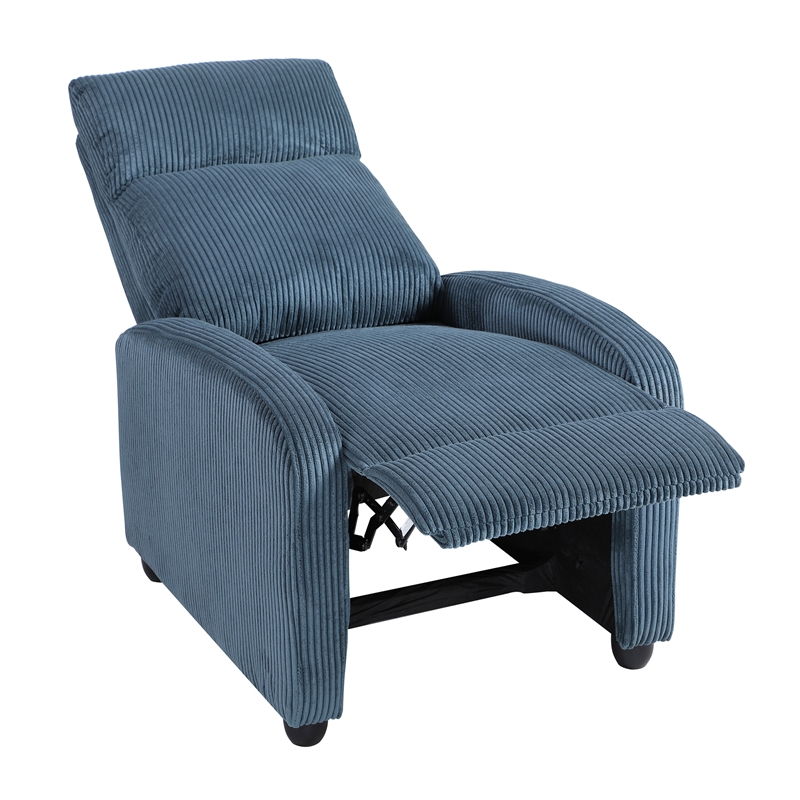 Lexicon Maye Corduroy Push Back Reclining Chair in Midnight Blue