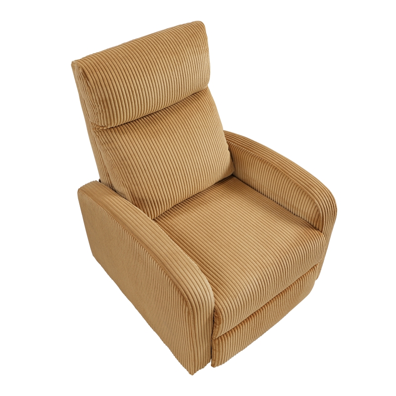Lexicon Maye Corduroy Push Back Reclining Chair in Yellow