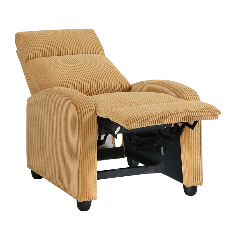 Lexicon Maye Corduroy Push Back Reclining Chair in Yellow