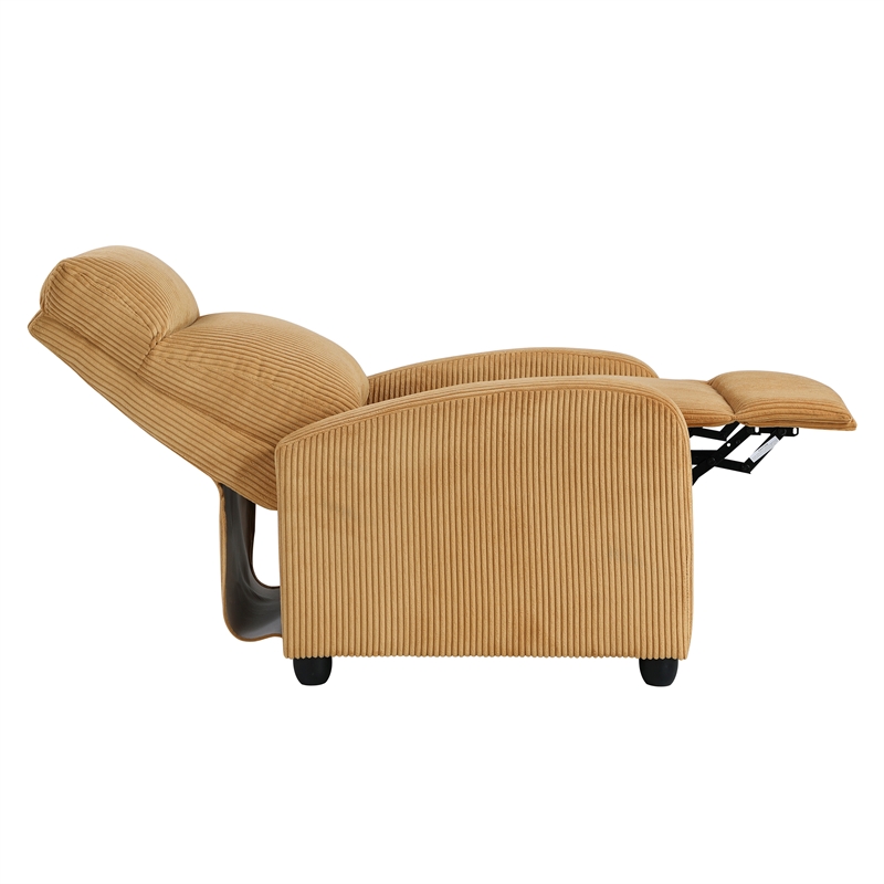 Lexicon Maye Corduroy Push Back Reclining Chair in Yellow