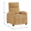 Lexicon Maye Corduroy Push Back Reclining Chair in Yellow