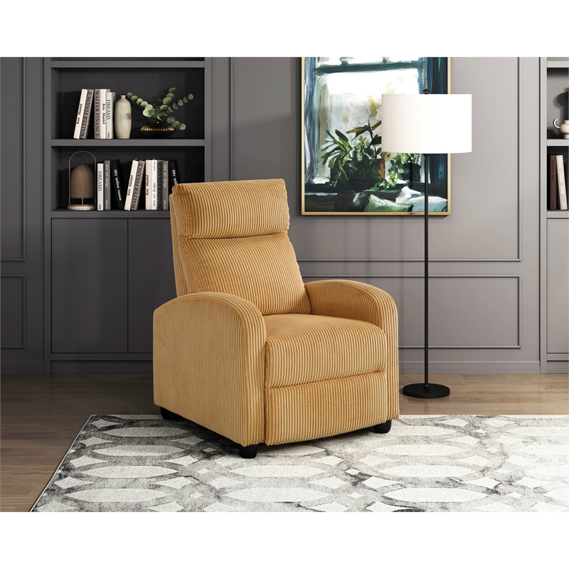 Lexicon Maye Corduroy Push Back Reclining Chair in Yellow