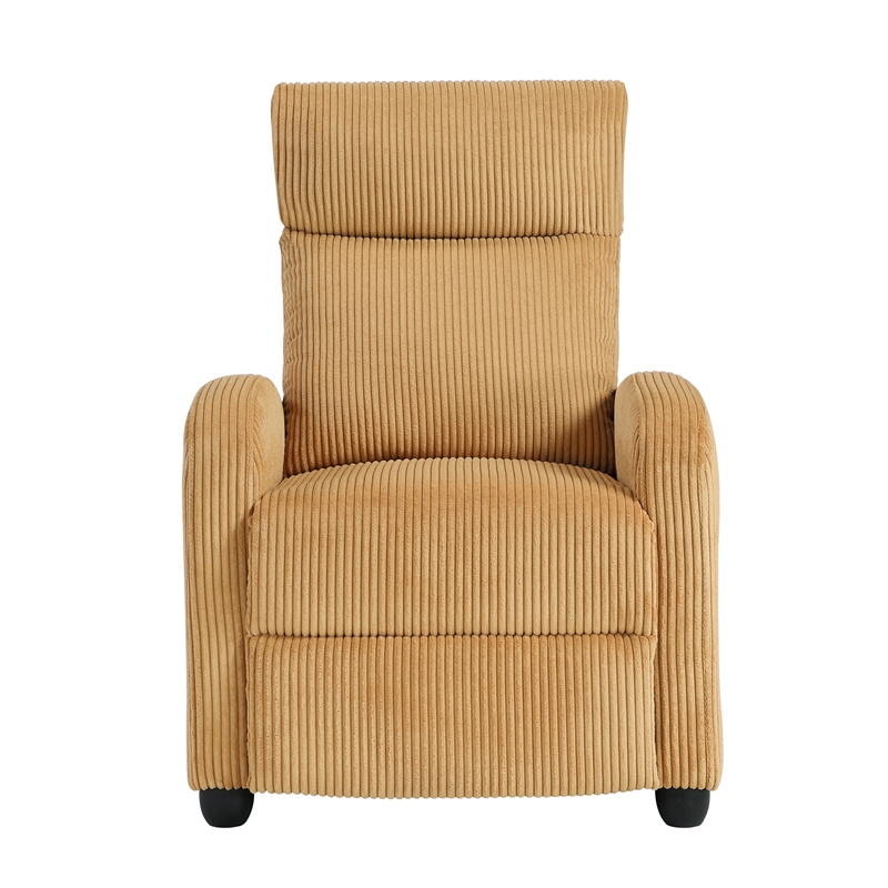 Lexicon Maye Corduroy Push Back Reclining Chair in Yellow