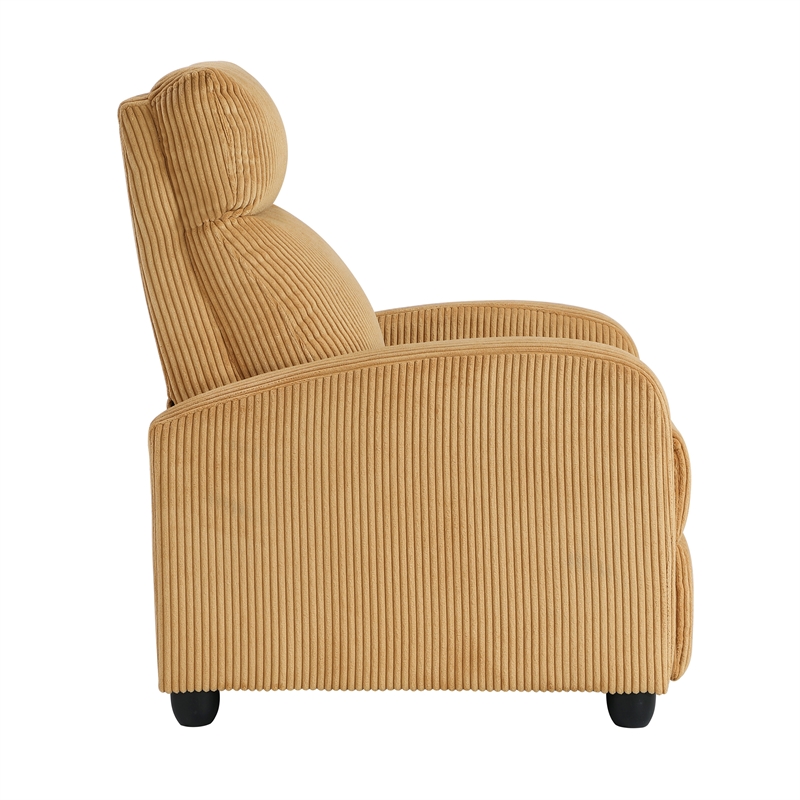 Lexicon Maye Corduroy Push Back Reclining Chair in Yellow