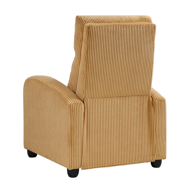 Lexicon Maye Corduroy Push Back Reclining Chair in Yellow