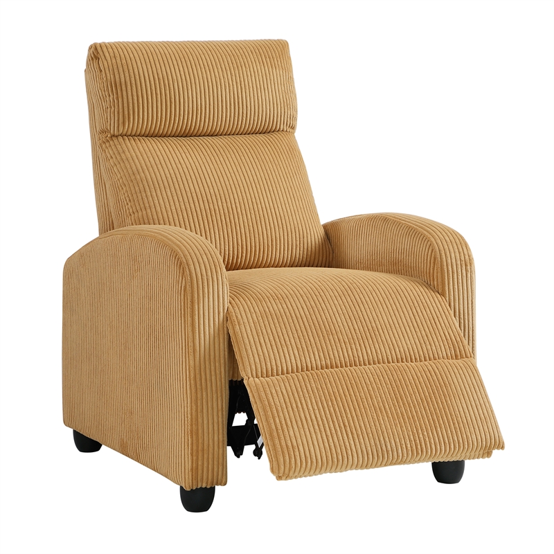 Lexicon Maye Corduroy Push Back Reclining Chair in Yellow
