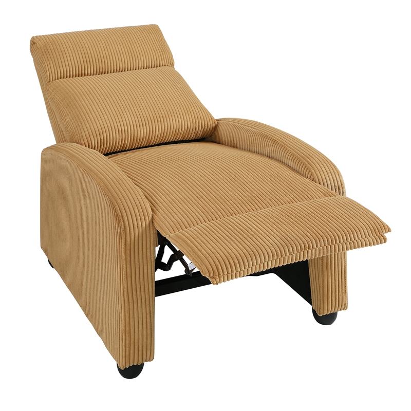 Lexicon Maye Corduroy Push Back Reclining Chair in Yellow
