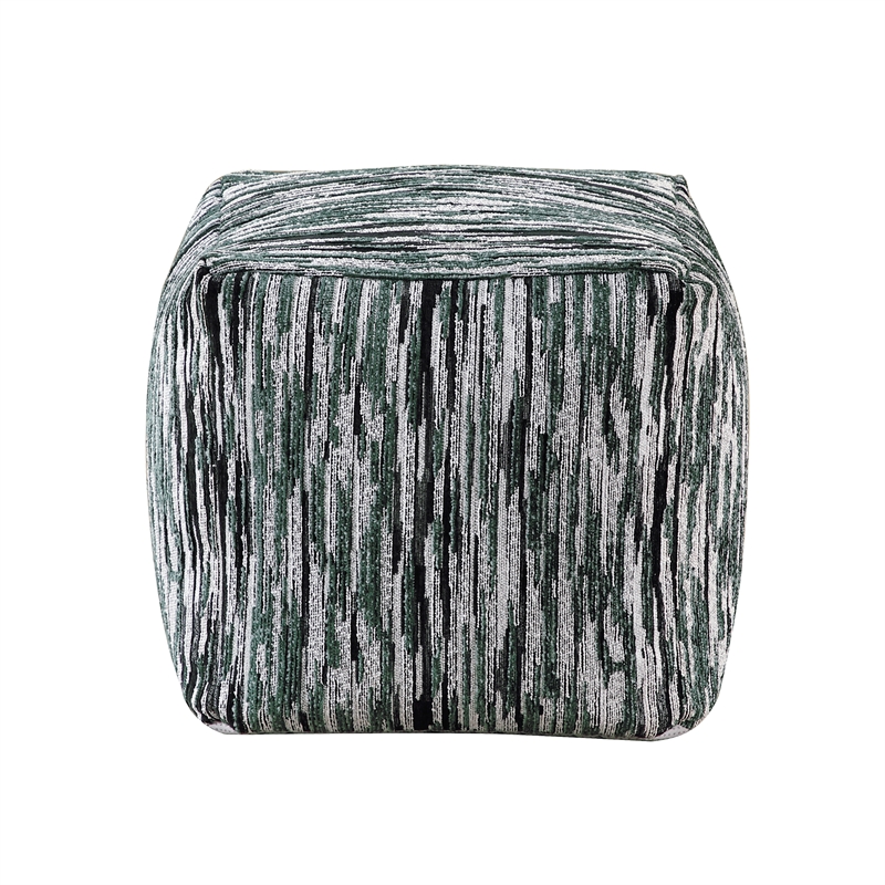 Lexicon Lundy Jacquard Fabric Upholstery Pouf in Multi-color