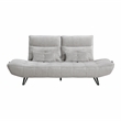 Lexicon Quonsett Chenille Sofa with Adjustable SeatDepth and Headrests LightGray