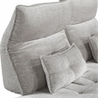 Lexicon Quonsett Chenille Sofa with Adjustable SeatDepth and Headrests LightGray