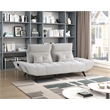 Lexicon Quonsett Chenille Sofa with Adjustable SeatDepth and Headrests LightGray