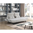 Lexicon Quonsett Chenille Sofa with Adjustable SeatDepth and Headrests LightGray