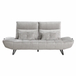 Lexicon Quonsett Chenille Sofa with Adjustable SeatDepth and Headrests LightGray