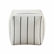 Lexicon Pewter Jacquard Fabric Upholstery Pouf in Multi-color