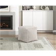 Lexicon Simpsonville Corduroy Fabric Upholstery Pouf in Off White