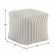 Lexicon Simpsonville Corduroy Fabric Upholstery Pouf in Off White