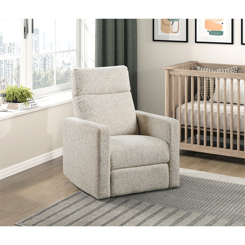 Lexicon Michelle Chenille Swivel Glider Reclining Chair in Quartz