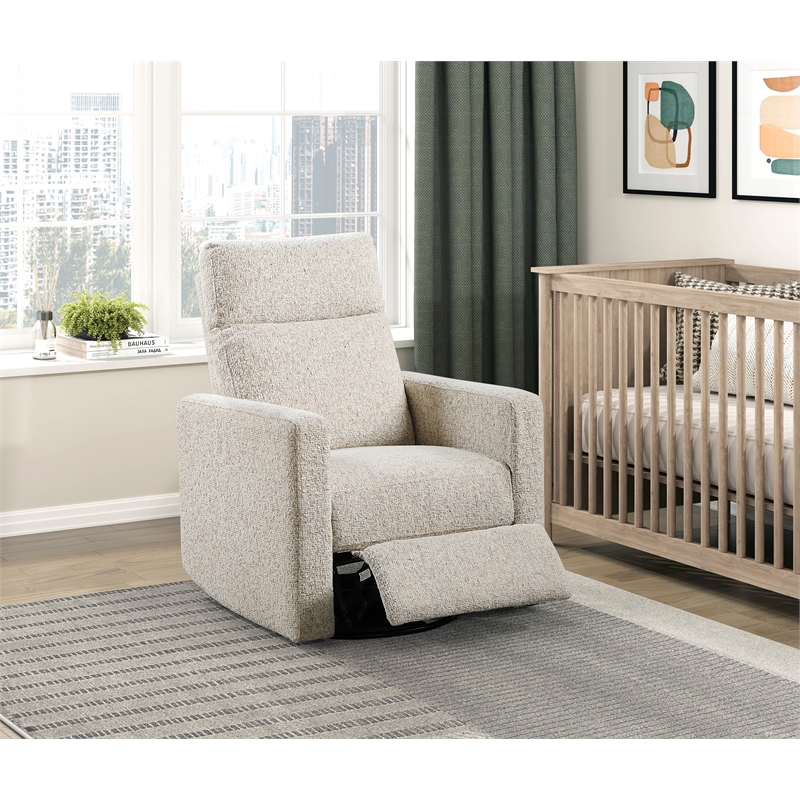 Lexicon Michelle Chenille Swivel Glider Reclining Chair in Quartz