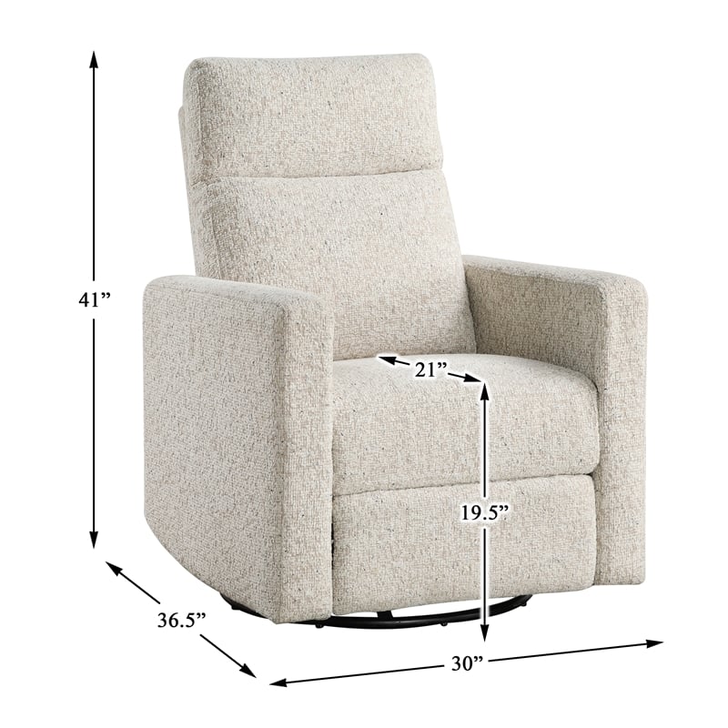 Lexicon Michelle Chenille Swivel Glider Reclining Chair in Quartz