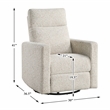 Lexicon Michelle Chenille Swivel Glider Reclining Chair in Quartz