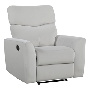 Lexicon Preston Velvet Manual Recliner in Gray