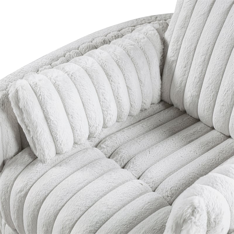 Lexicon Payton Corduroy Swivel Glider Reclining Chair in Gray