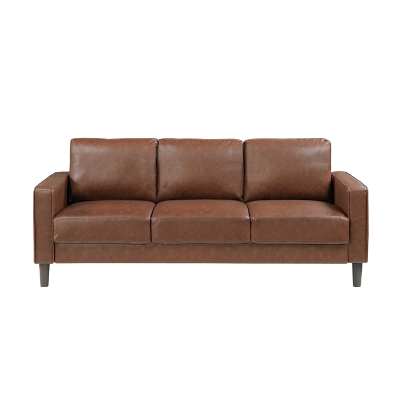 Lexicon Malcolm Faux leather Sofa in Chocolate