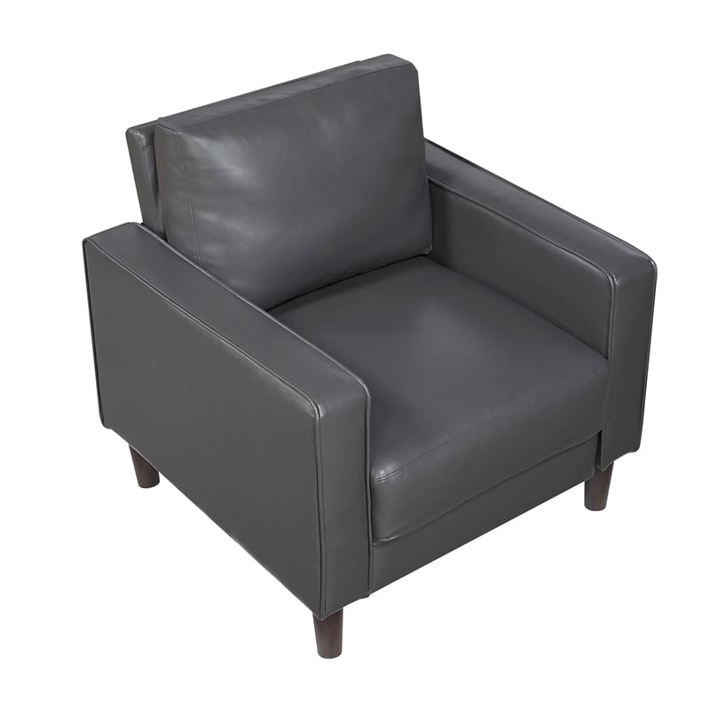 Lexicon Malcolm Faux leather Chair in Dark gray