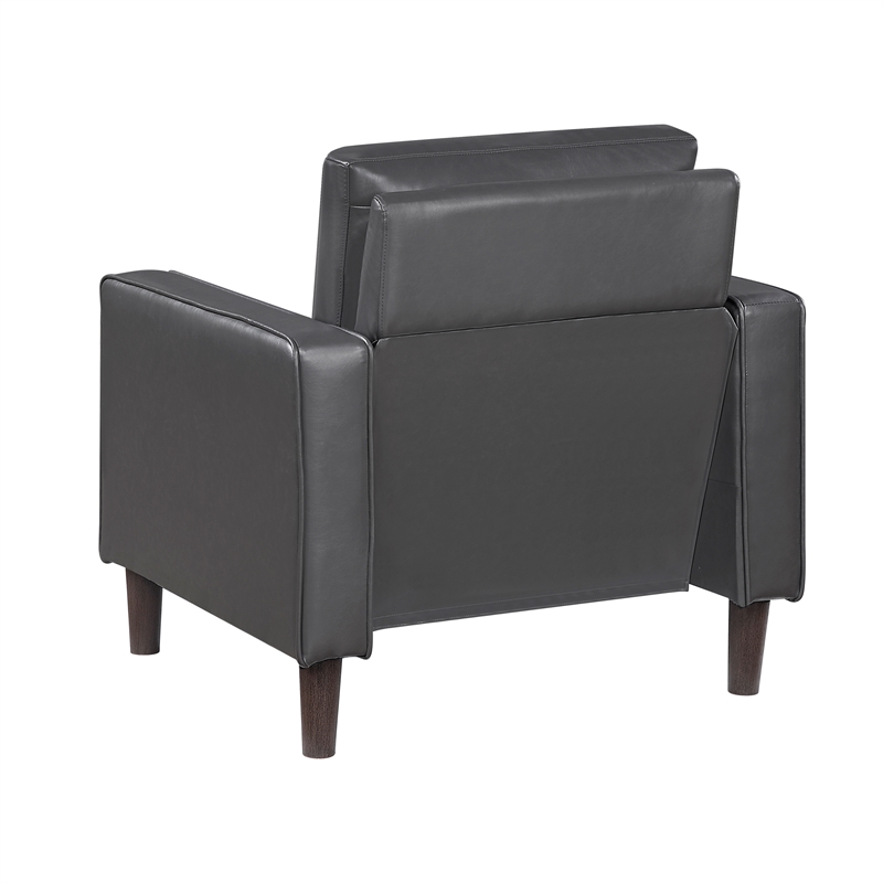 Lexicon Malcolm Faux leather Chair in Dark gray
