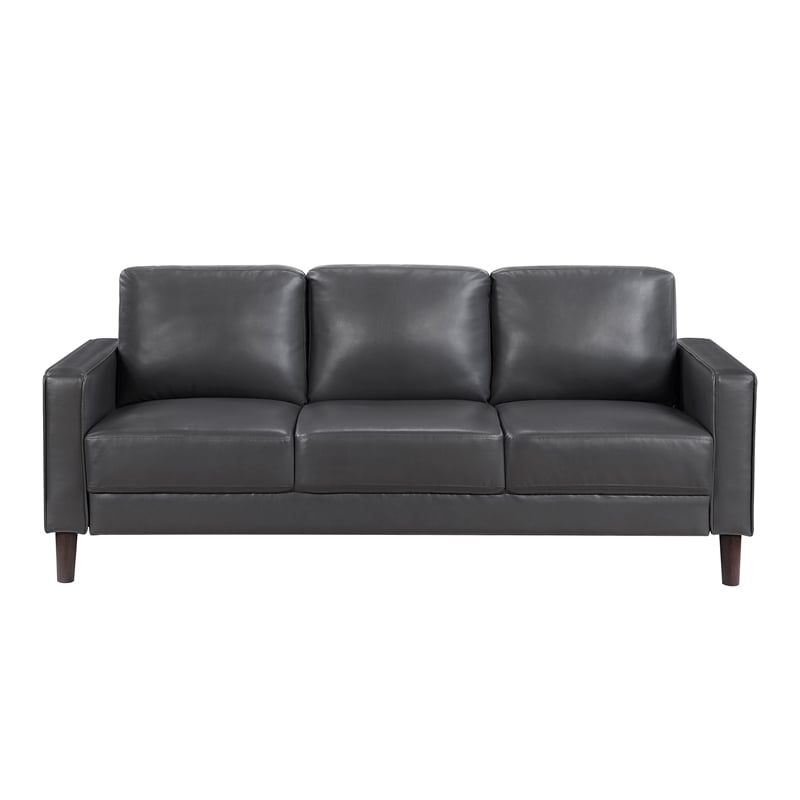 Lexicon Malcolm Faux leather Sofa in Dark gray