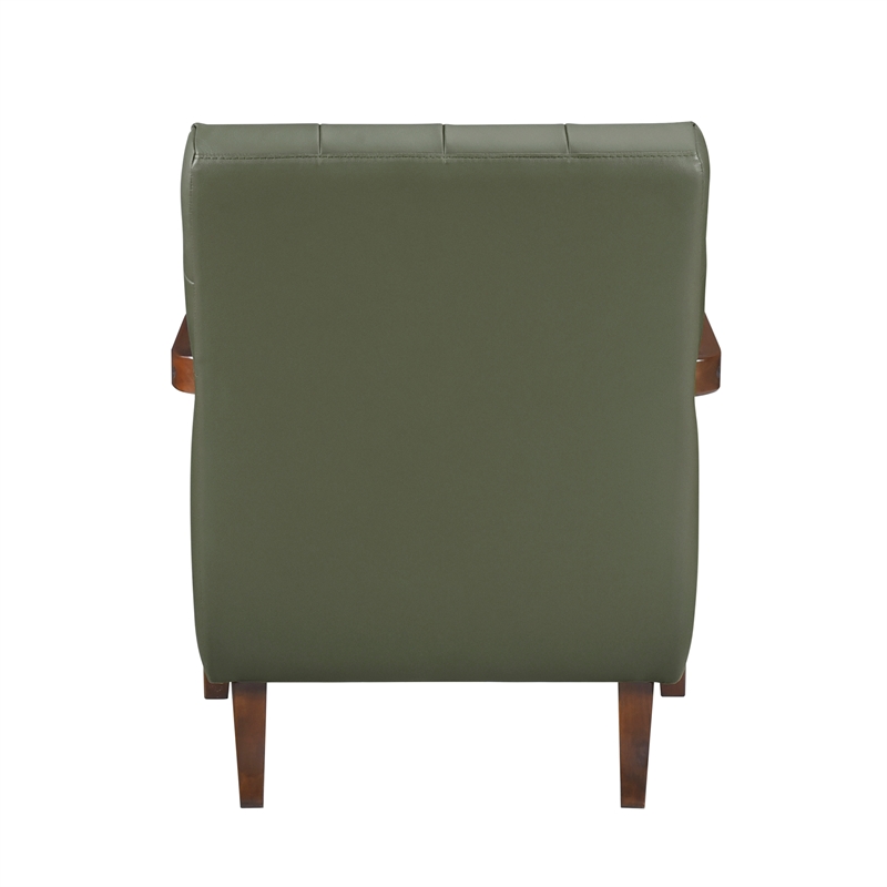 Lexicon Crafton Leather Accent Chair in Green