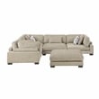 Lexicon Corydon Microfiber 5-Piece Modular Sectional with Ottoman in Brown