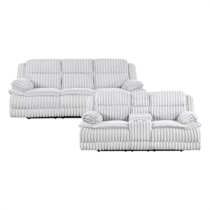 Lexicon Goodland Corduroy 2pc Set Sofa+ Loveseat in Gray