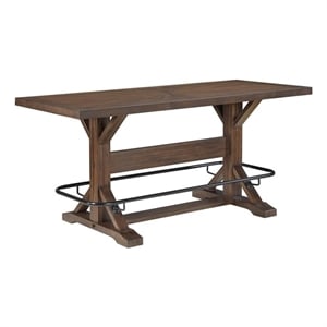 Lexicon Oliver Solid Wood Counter Height Table in Brown