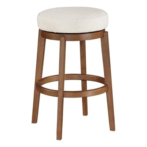 Lexicon Lily Boucle Fabric Swivel Pub Height Chair in White