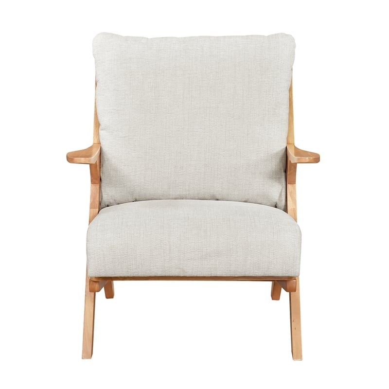 Lexicon Lennox Chenille Accent Chair in Beige and Natural finish