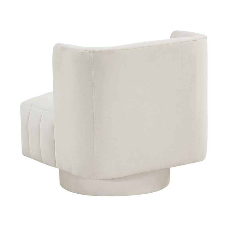 Lexicon Joyce Textured Fabric Swivel Chair in Beige